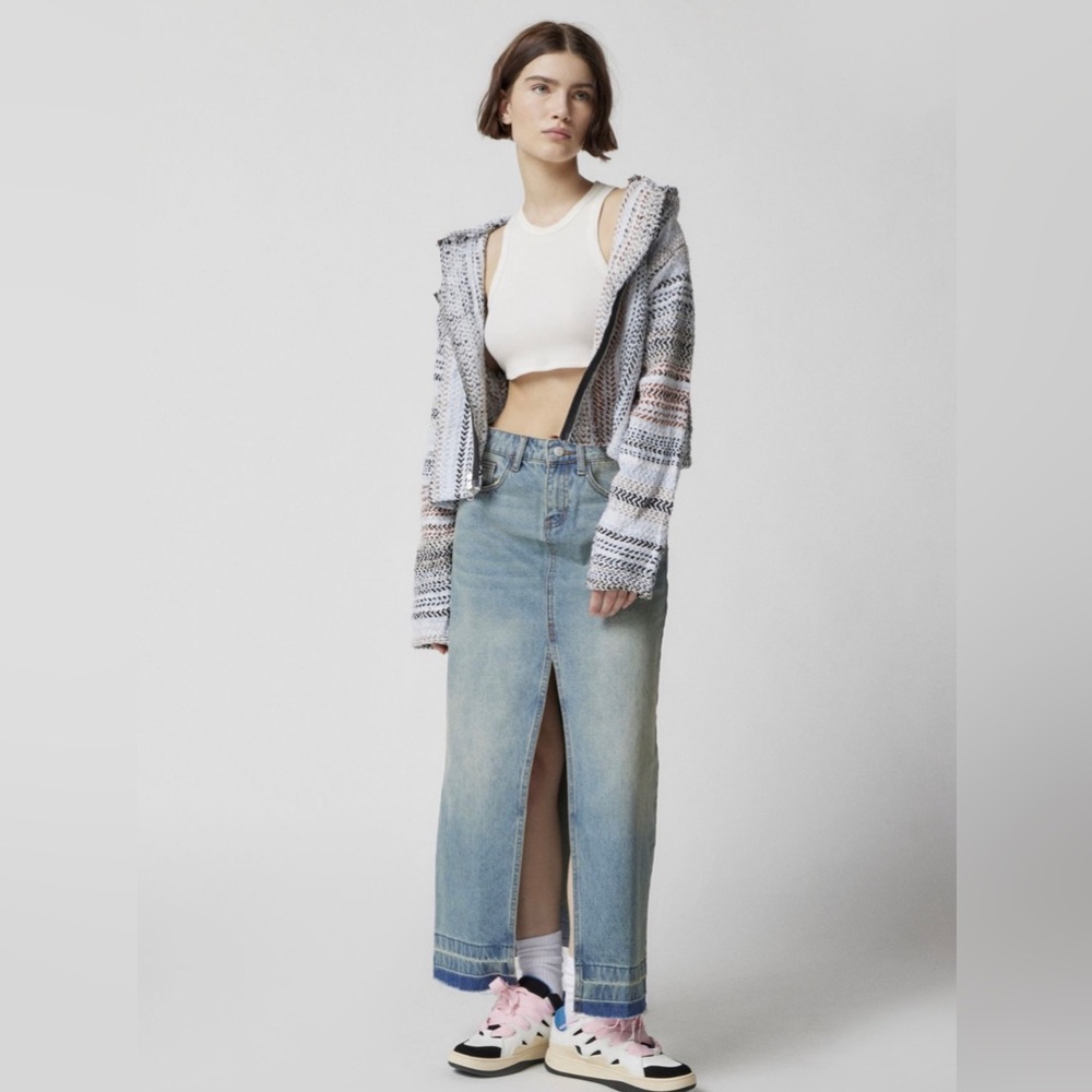 Urban Outfitters denim slit maxi skirt.